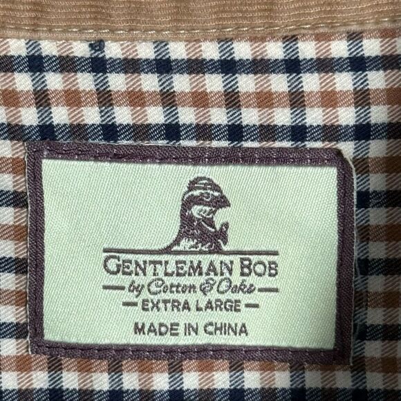 Vintage Plaid Button Down LS Lodge Shirt Mens XL Brown Elbow Patches‎ Grandpa - Picture 6 of 10